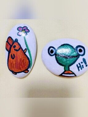 Hand Painted And Sealed Friendship I Stones Aprox 3x3"